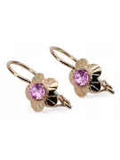 Des boucles d'oreilles Artisanat vintage Améthyste Or rose 14 carats vintage d'origine vec028r